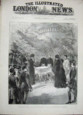 Original Old Antique Print 1888 Empress Frederick Foundation Mausoleum Potsdam