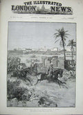 Original Old Antique Print 1888 Cavalry Reconnaissance Suakin Siers Horses Art