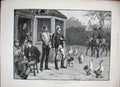 Original Old Antique Print 1888 Dadd Fine Art Hotel Men Drinking Geese Horses