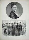 Old Antique Print 1888 Empress Frederick Germany Port Victoria Ships Art 19th