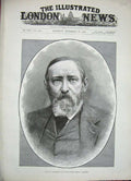 Old Antique Print 1888 Portrait President United States General Harrison 19th