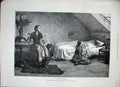 Original Old Antique Print 1888 Fine Art Mother Children Bed Kennington 19th