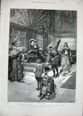 Old Antique Print 1888 Forestier Fine Art Sir Christopher Justice Chair 19th