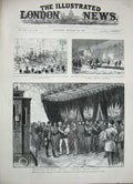 Original Old Antique Print 1888 King Italy Railway Train Rome Quirinal Palace