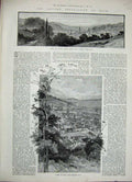 Original Old Antique Print 1888 Bath Abbey Cemetery Beechen Hill Roman Vaulted