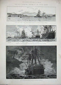 Old Antique Print 1888 Ship Hercules Bantry Bay Tryon Lough Swilly Baird 19th