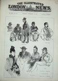 Original Old Antique Print 1888 Parnell Inquiry Court Harris Rafferty Kerrigan