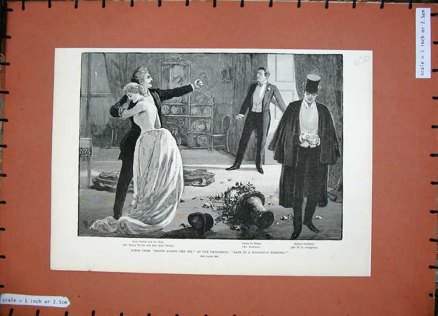 Old Antique Print 1888 Hands Across Sea Princess'S Theatre Bucklaw Rorke 19th