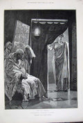Original Old Antique Print 1889 Woodville Fine Art Woman Grecian Robes Charmion