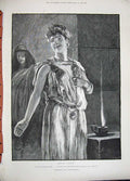 Original Old Antique Print Woodville Fine Art 1889 Lady Servant Roman People