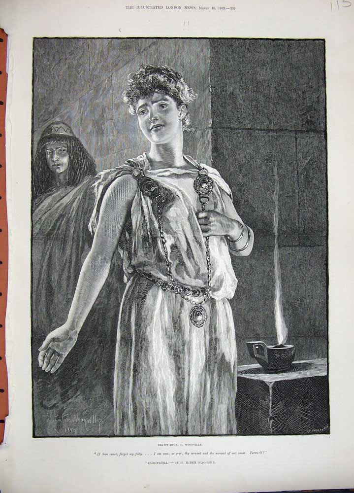 Original Old Antique Print Woodville Fine Art 1889 Lady Servant Roman People