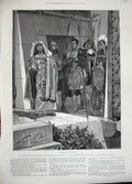 Original Old Antique Print 1889 Woodville Fine Art Cleopatra Roman Siers Men