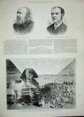 Original Old Antique Print 1889 Portrait Edwin Chadwick Edwards Bishop Sphinx
