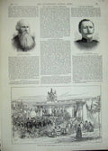 Original Old Antique Print 1889 Professor Copeland Wissmann War Hospital Cairo