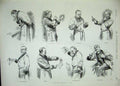 Original Old Antique Print 1889 Sketches Man Opening Letter Smoking Cigar Dun