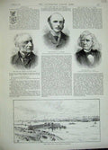 Original Old Antique Print 1889 Donkin Gladstone Hall Ferry River Thames London
