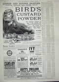Original Old Antique Print 1889 Advertisement Birds Custard Powder Soap Whisky