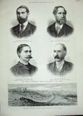 Old Antique Print 1889 Fort Ternan Moussa Egypt Penrhyn Colomb Parliament 19th