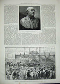 Old Antique Print 1889 Drury Lane Pantomime Babes Wood Gladstone Bombay 19th