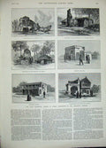 Old Antique Print 1889 Japanese House Persian Greek Hebrew Primeval Cave 19th