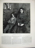 Original Old Antique Print 1889 Fine Art Recueillement Souvenir Venise Lady Boy