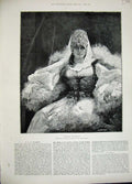 Original Old Antique Print 1889 Clairin Fine Art Portrait Fantaisie Caucasienne