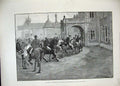 Original Old Antique Print 1889 Queen Sandringham Norfolk Hunt Horses Men Sport