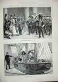 Old Antique Print 1889 Royal Naval School Greenwich Music Boys Band Ship 19th
