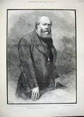 Original Old Antique Print 1889 Lord Salisbury Mr Bright House Lords Parliament
