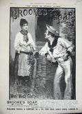 Original Old Antique Print 1889 Advertisment Brooke'S Monkey Brand Soap Washing