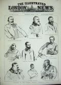 Old Antique Print 1889 Parnell Inquiry Commission Court Men Davitt Sala 19th
