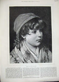 Original Old Antique Print 1889 Portrait Bianca Little Girl Eugen Blass 19th