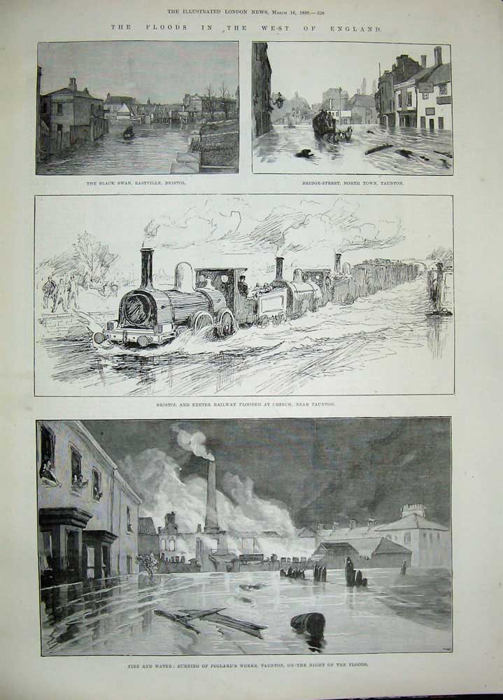 Original Old Antique Print 1889 Paris Rue Bergere Horse Railway Train Bristol