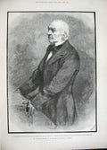 Old Antique Print 1889 Mr Bright Salmon Fishing River Gladstone Commons 19th