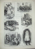 Old Antique Print 1889 Art Royal Academy Exhibition People Country River 19th