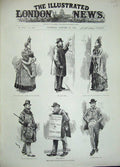 Old Antique Print 1889 County Council Elections London Men Members City 19th