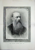 Original Old Antique Print 1889 Portrait Sir Wilfrid Lawson Bart Man Art 19th