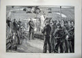 Old Antique Print 1889 Man-Of-War Ship Sunday Service Fishing Scotland 19th