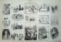 Old Antique Print 1889 Art Gallery Paintings Country People Sheep River 19th