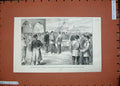 Original Old Antique Print 1889 Suakin Sirdar Egyptian Officers Siers War Men