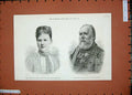 Original Old Antique Print 1889 Emma Adelaide Wilhelmina Queen Holland William