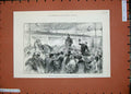 Original Old Antique Print 1889 General Boulanger Charing Cross Railway Station