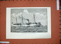 Original Old Antique Print 1889 French Navy Ship War Condor Torpedo Cruiser Sea