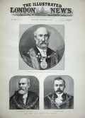 Old Antique Print 1889 Henry Isaacs Mayor London Alderman Harris Sheriff 19th