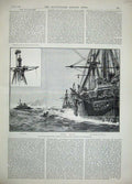 Old Antique Print 1889 Naval Admiral Baird'S Ships Monarch Northumberland 19th
