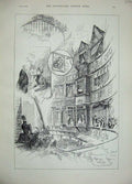Original Old Antique Print 1889 Sketches Her Majesty Theatre Grand Circle Boxes