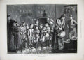 Old Antique Print 1889 Hopkins Fine Art Children Fishmongers Shops Town 19th