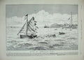 Original Old Antique Print 1889 Advertisement Beechams Pills Ships Pier 19th