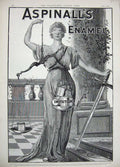Old Antique Print 1889 Advertisement Aspinall'S Enamel Lady Statue Sword 19th