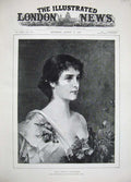 Old Antique Print 1889 Conrad Kiesel Fine Art Portrait Edith Lady Woman 19th
